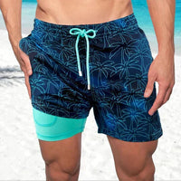 Men's Quick-Dry Swim Shorts with Compression Liner