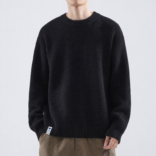 Men's Textured Crew Neck Sweater