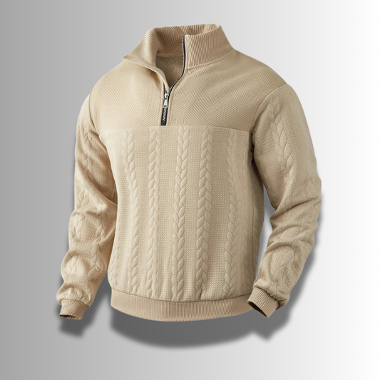 Men's Textured Quarter-Zip Sweater