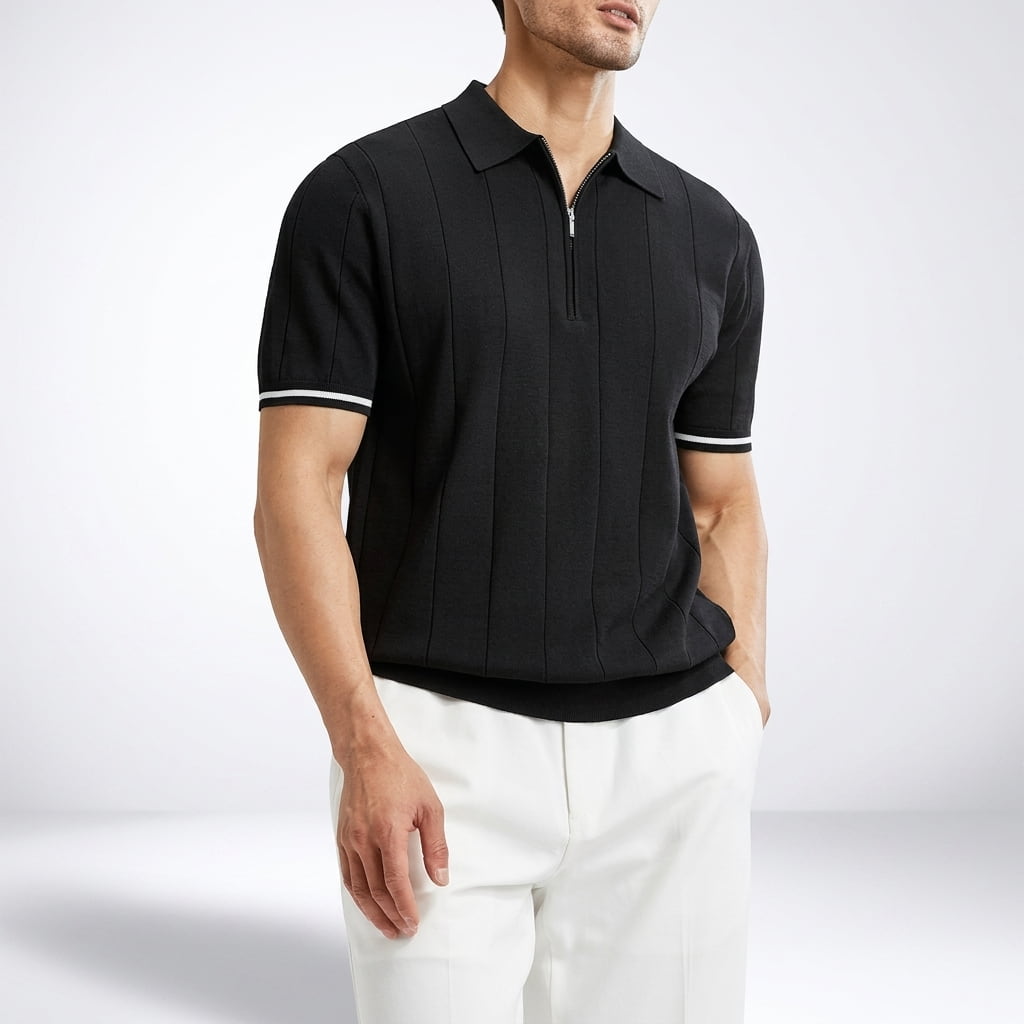 Men's Zip Polo Shirt