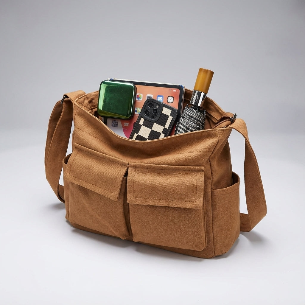Messenger Bag with Adjustable Strap and Multiple Pockets – Reinforced Design