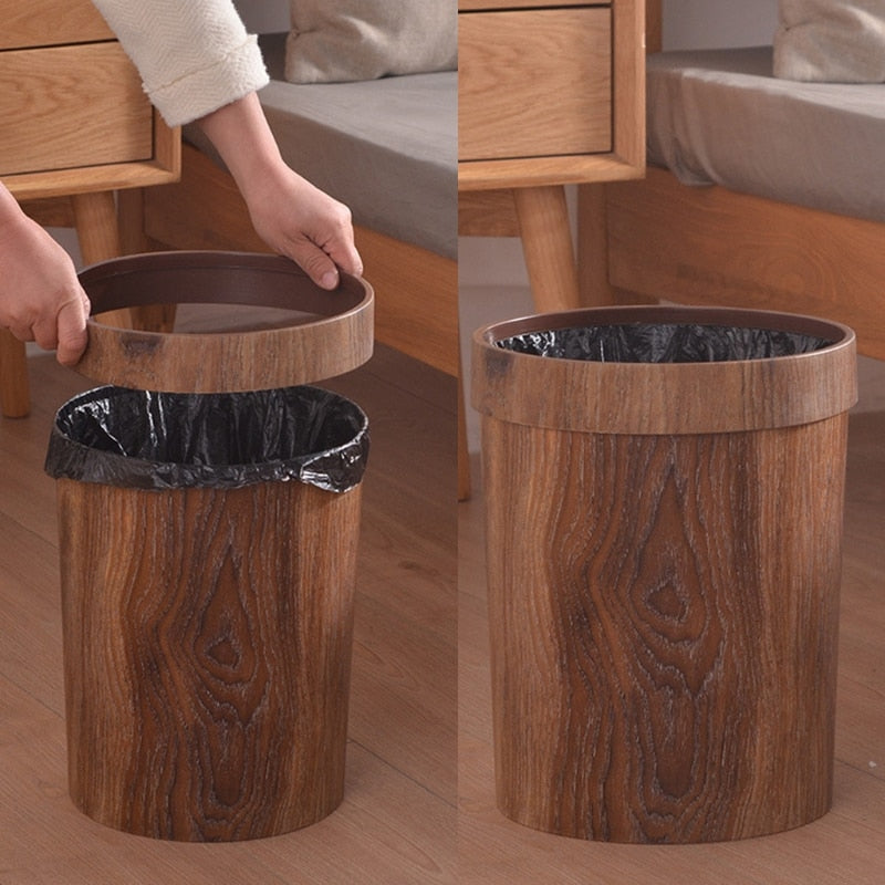 Nordic-Style Wood Finish Bin