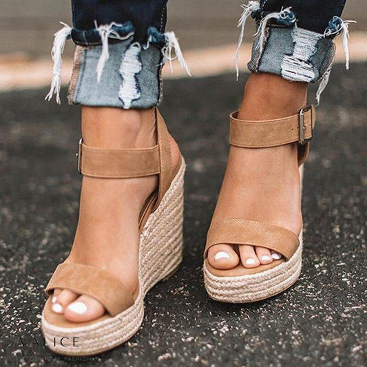Orthopedic Buckle Wedge Sandals