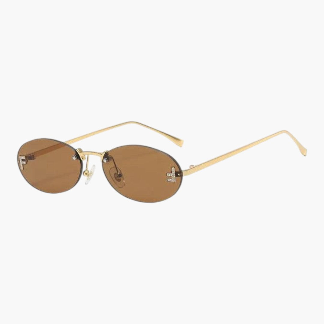 Oval rimless sunglasses