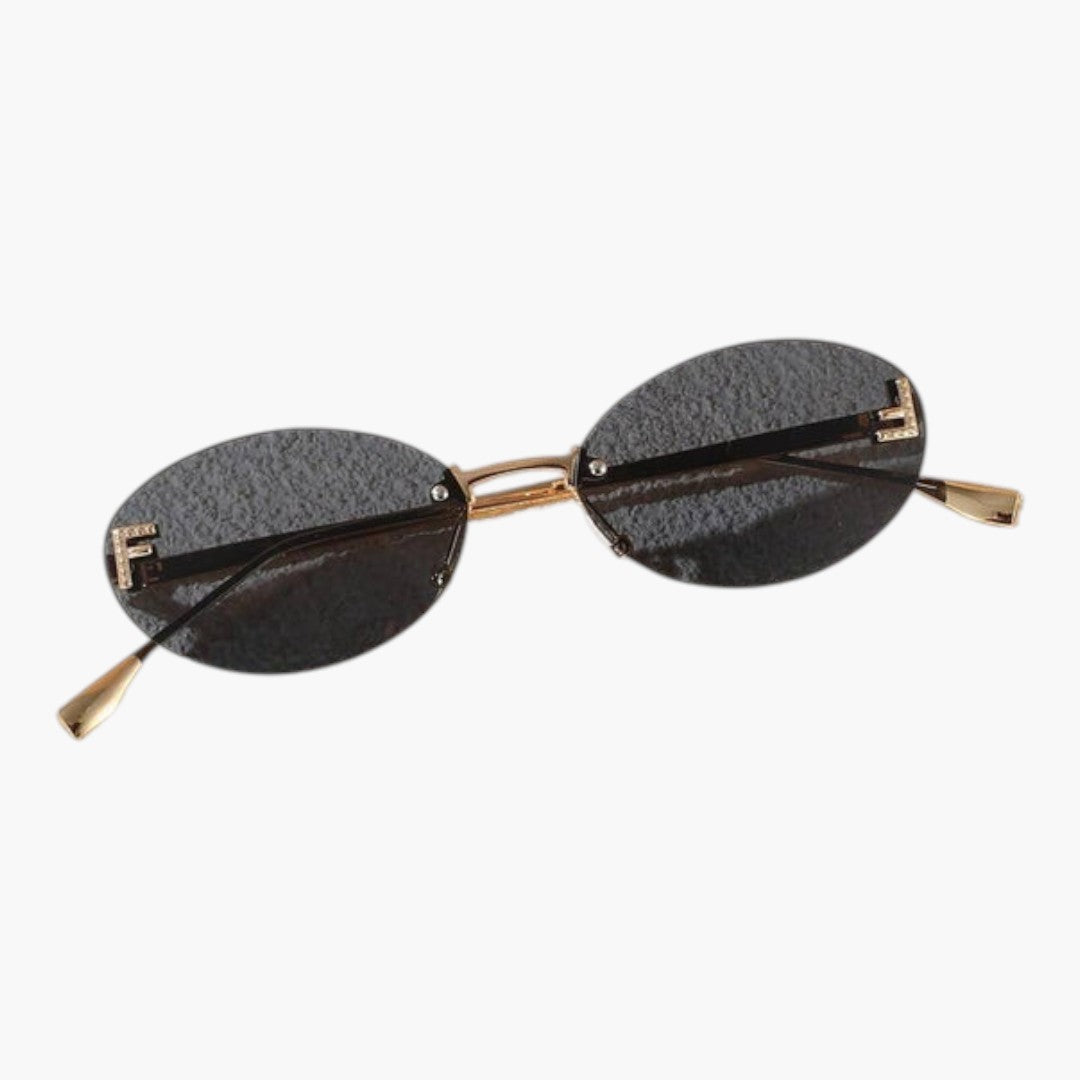 Oval rimless sunglasses