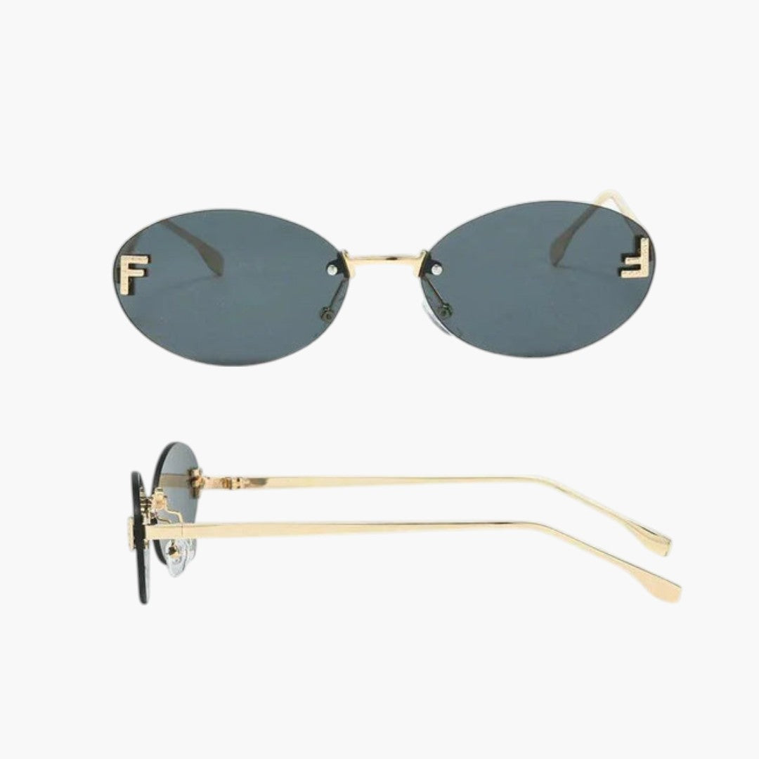 Oval rimless sunglasses