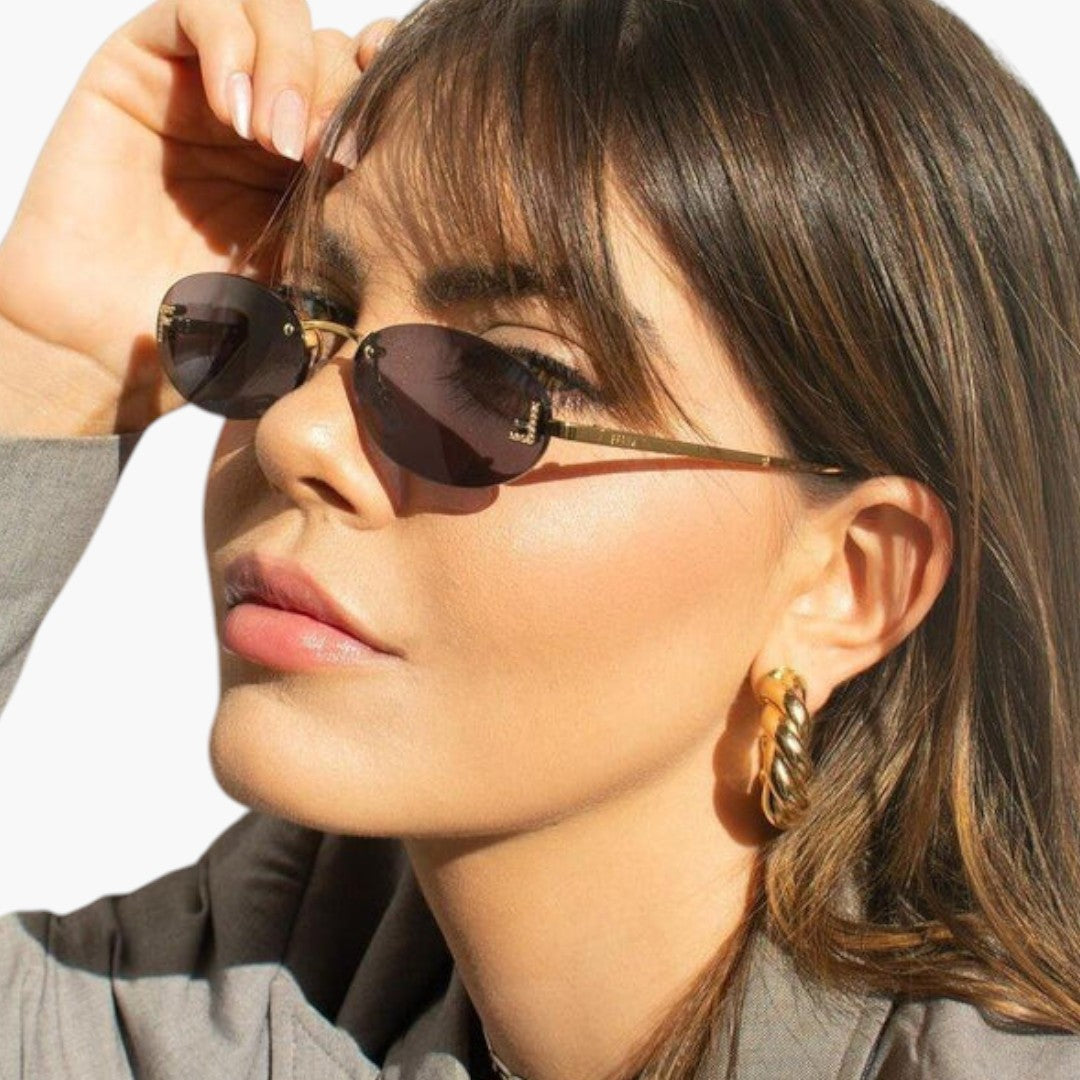Oval rimless sunglasses