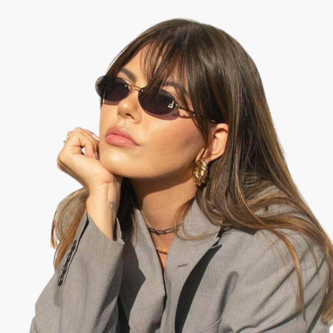 Oval rimless sunglasses