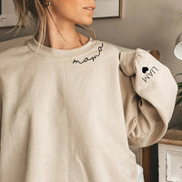 Personalised Sweatshirt with Names on the Sleeve