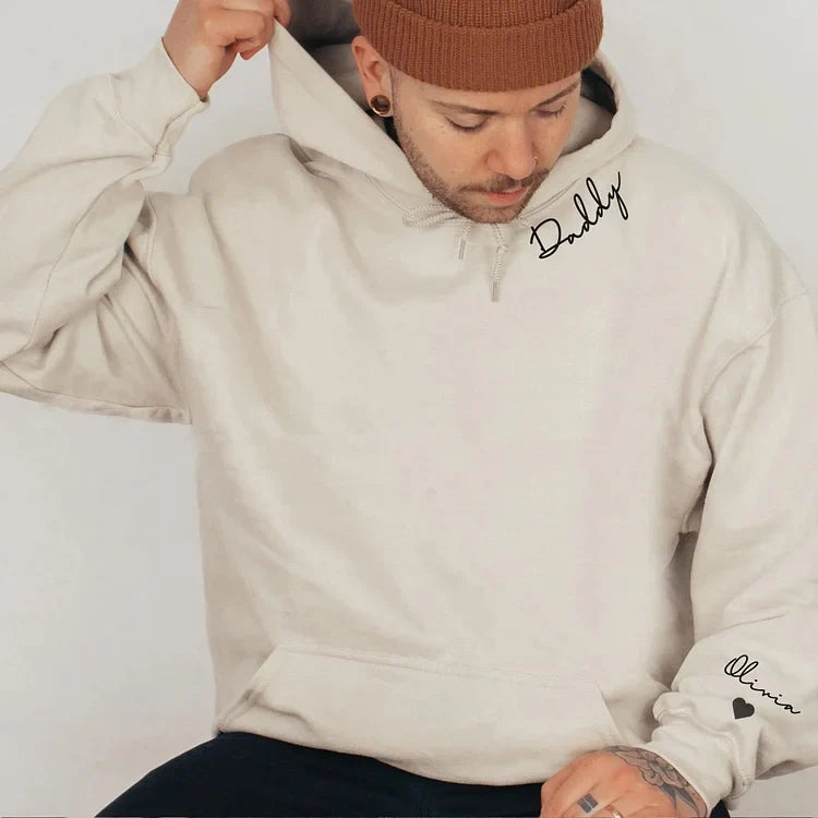Personalised Sweatshirt with Names on the Sleeve