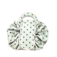 Polka Dot Toiletry Bag with Ruffle Details