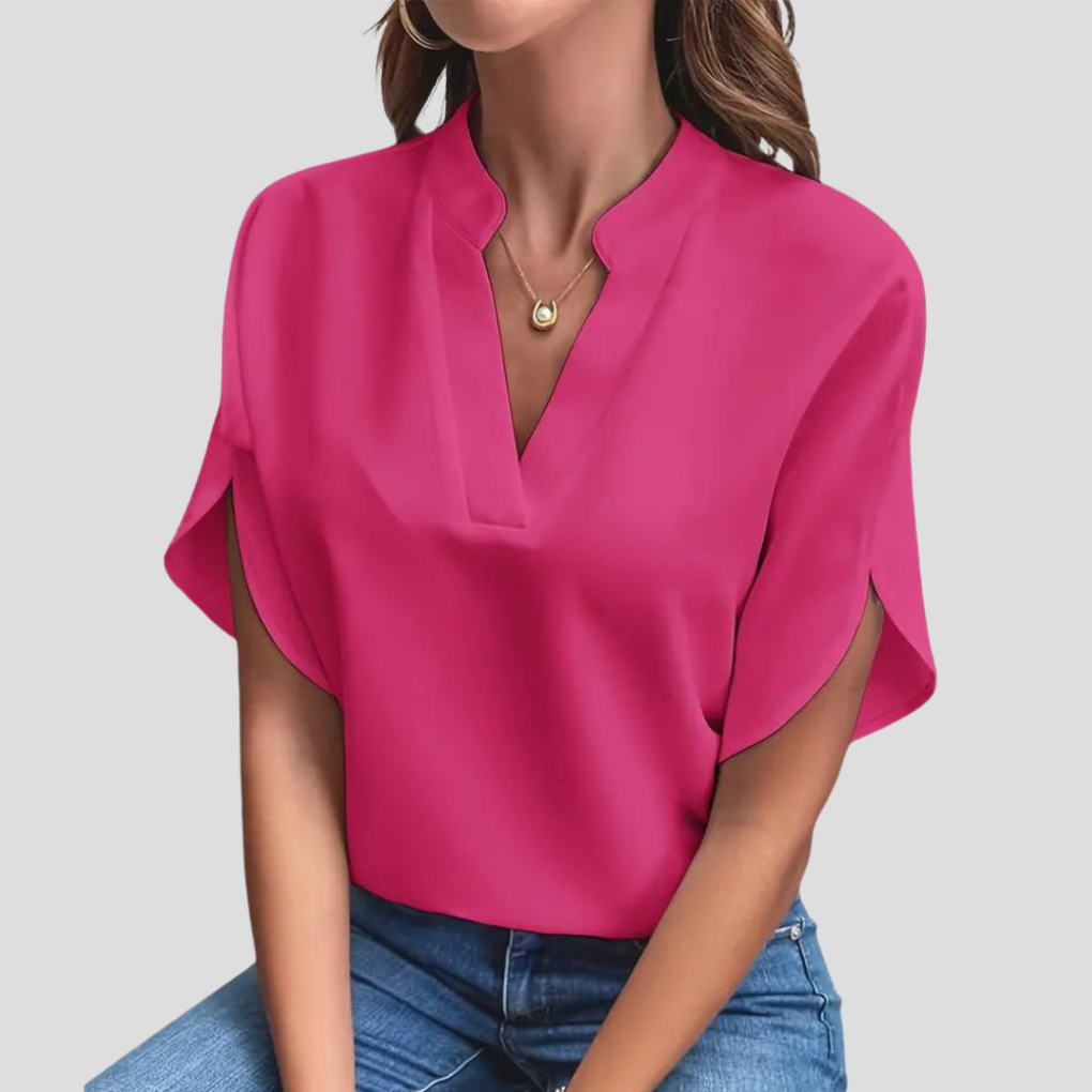Short Sleeve Lightweight Breathable Blouse