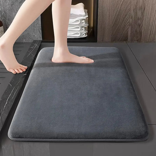Ultra-Absorbent Non-Slip Velvet Bath Mat - Cushioned Nordic Shower Floor Mat