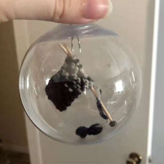 Unique Knitting Christmas Ornament - Handmade Acrylic Ornament