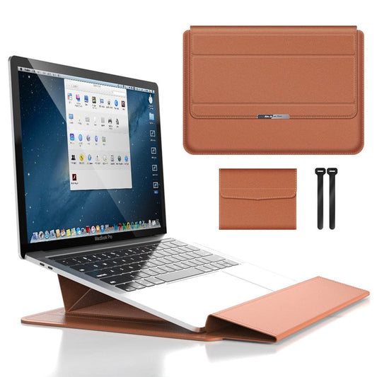 Unisex Waterproof Laptop Sleeve with Stand & Wrist Rest for Travel