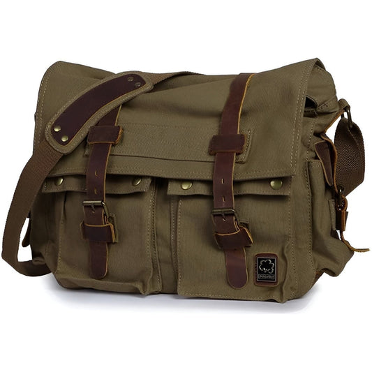 Vintage Messenger Bag for Men with Accents