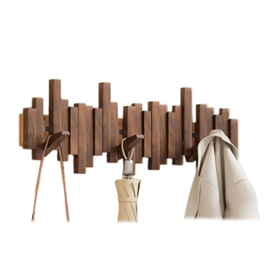 Wall-Mounted Coat Rack with Folding Magnetic Hooks