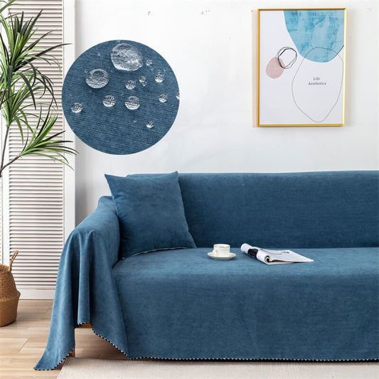 Waterproof Sofa Throw Blanket Cover with Jacquard Edge