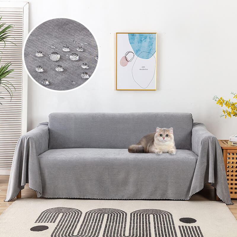 Waterproof Sofa Throw Blanket Cover with Jacquard Edge