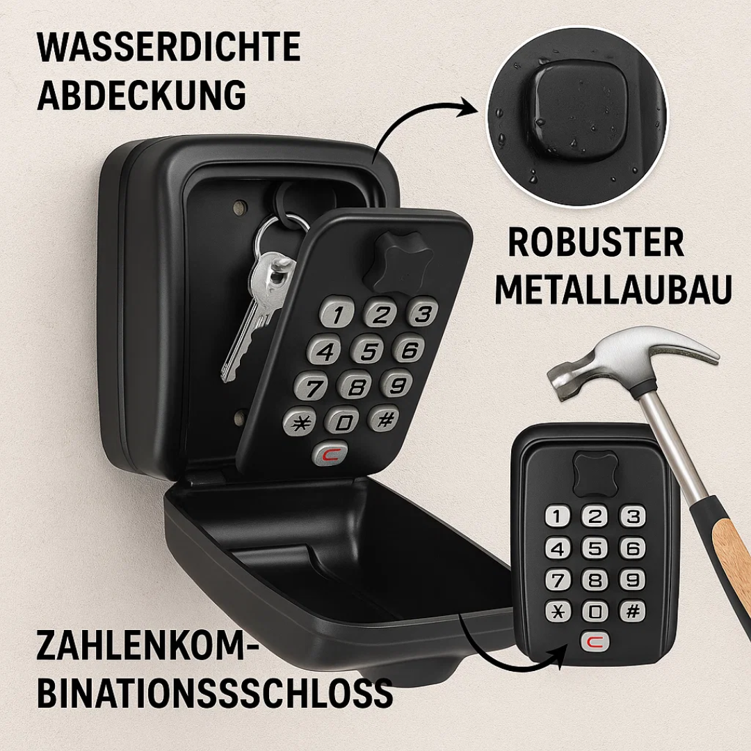Weatherproof Wall-Mounted Outdoor Key Safe
