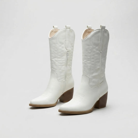 Western-Style Block Heel Boots
