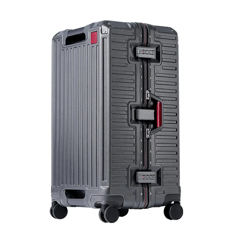 Wide Handle Hardshell Suitcase with Aluminum Frame & 360° Spinner Wheels