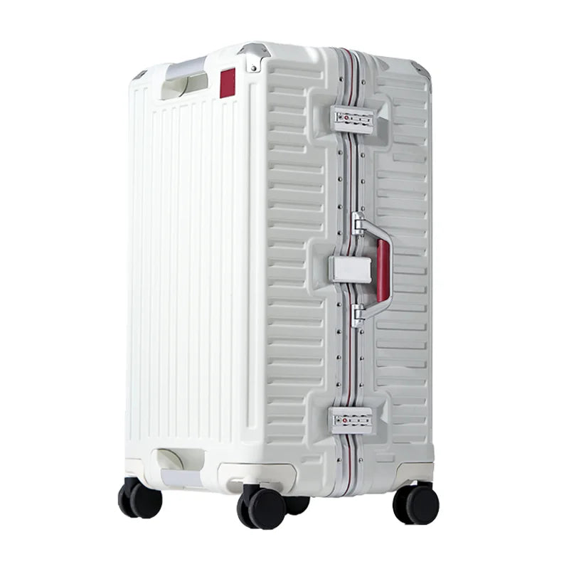 Wide Handle Hardshell Suitcase with Aluminum Frame & 360° Spinner Wheels