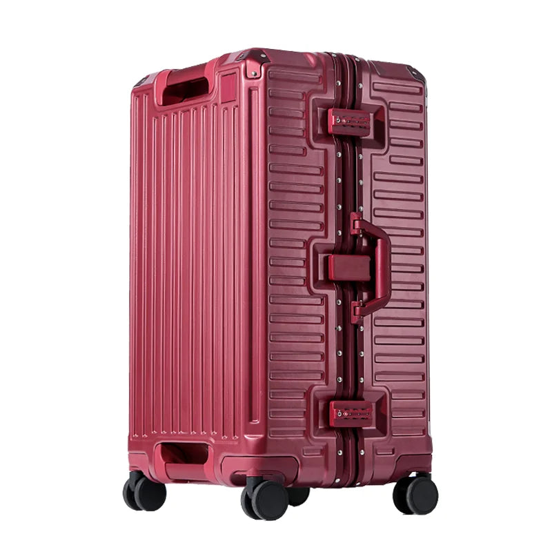 Wide Handle Hardshell Suitcase with Aluminum Frame & 360° Spinner Wheels