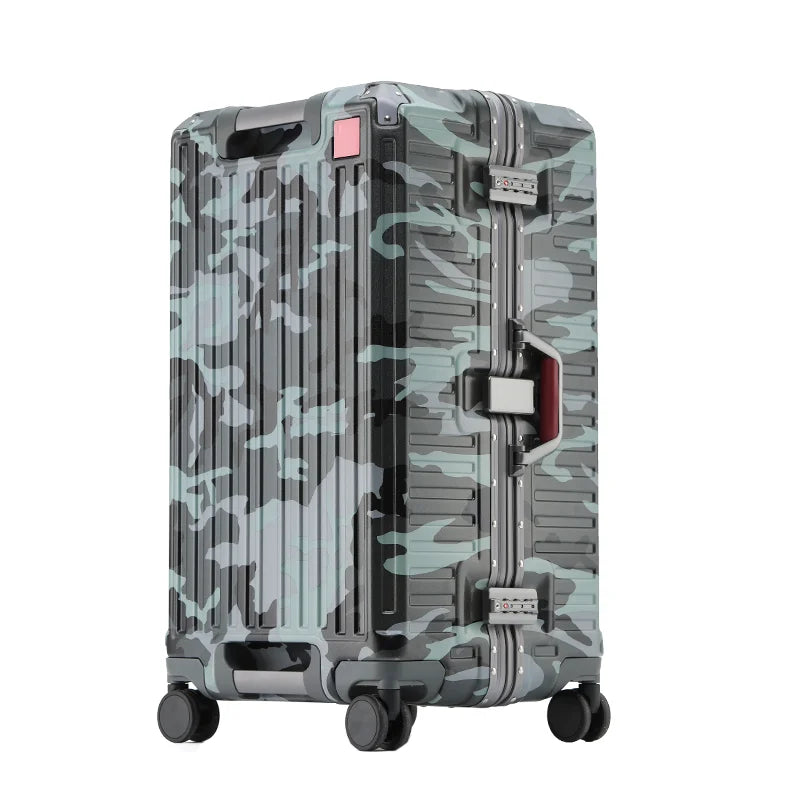 Wide Handle Hardshell Suitcase with Aluminum Frame & 360° Spinner Wheels