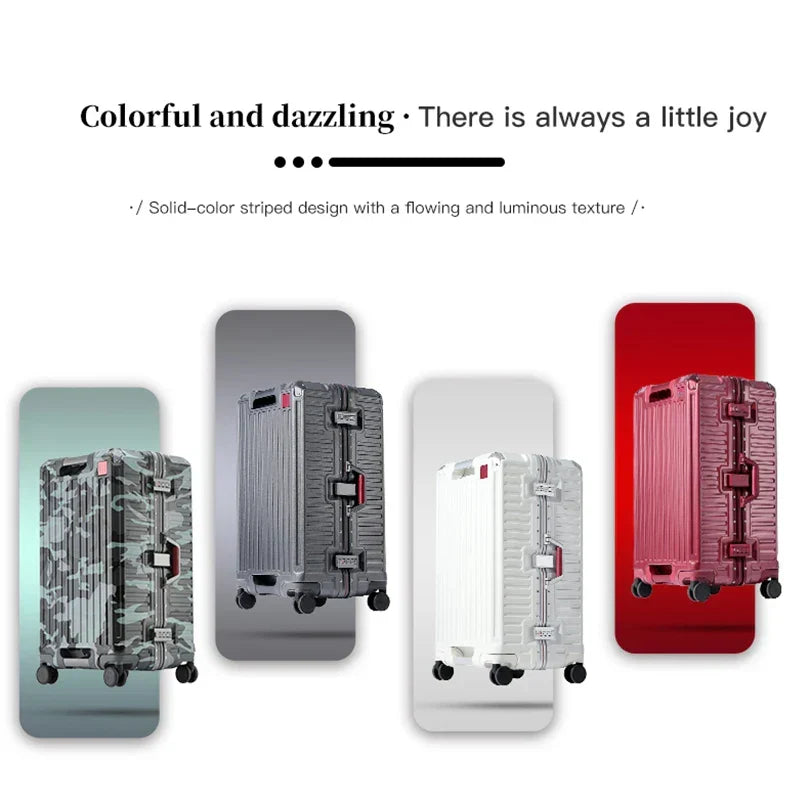 Wide Handle Hardshell Suitcase with Aluminum Frame & 360° Spinner Wheels