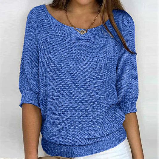 Women's 3/4 Sleeve V-Neck Sweater