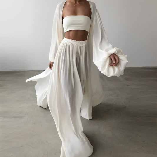 Women's 3-Piece Summer Set: Blazer, Trousers & Top