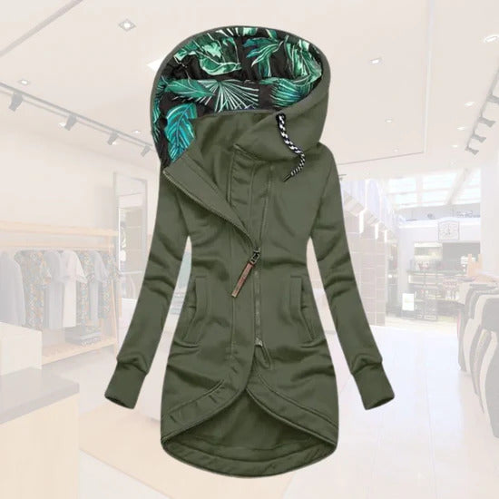 Women's Asymmetrical Longline Hooded Jacket