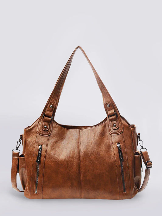 Women's Black Shoulder Bag – Stylish and Spacious with Multiple Compartments