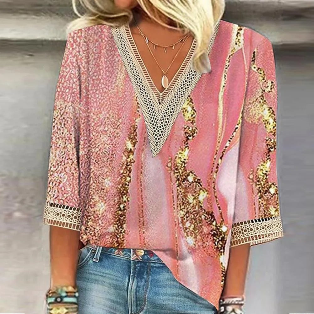 Women's Chic V-Neck Summer Blouse