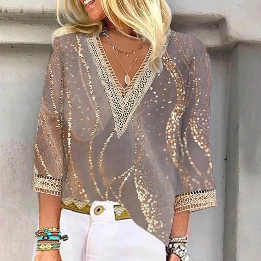 Women's Chic V-Neck Summer Blouse