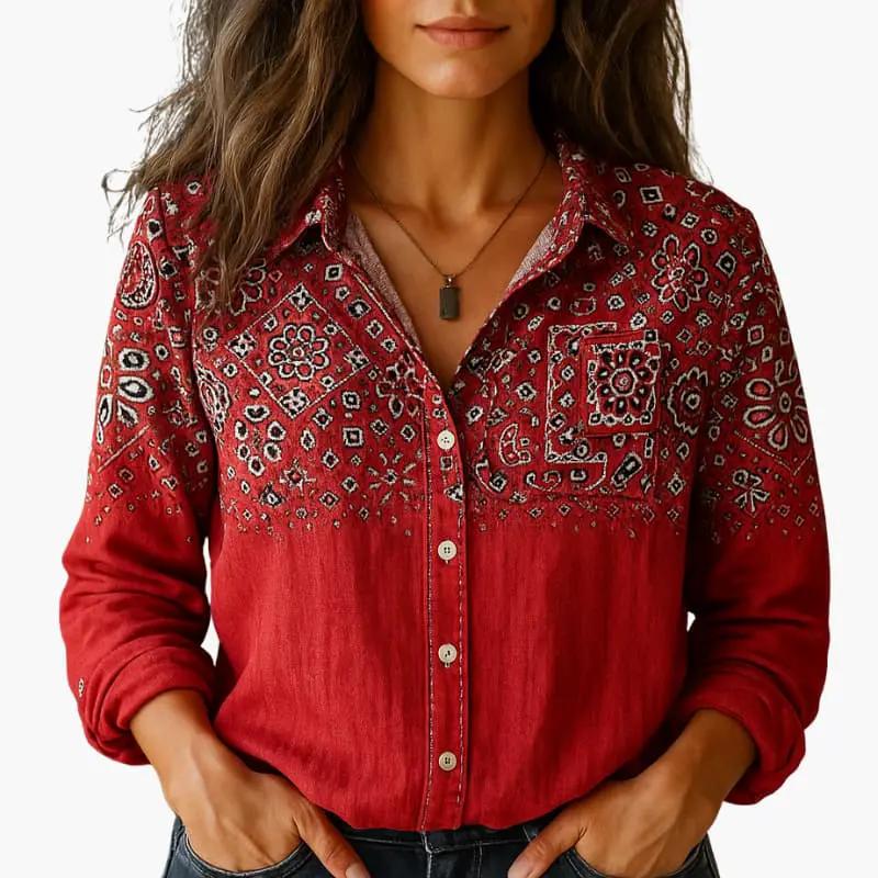 Women's Classic Long-Sleeve Button-Down Shirt