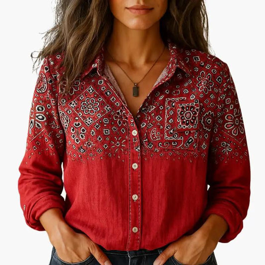 Women's Classic Long-Sleeve Button-Down Shirt