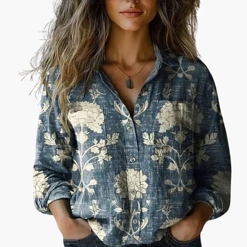 Women's Classic Long-Sleeve Button-Down Shirt