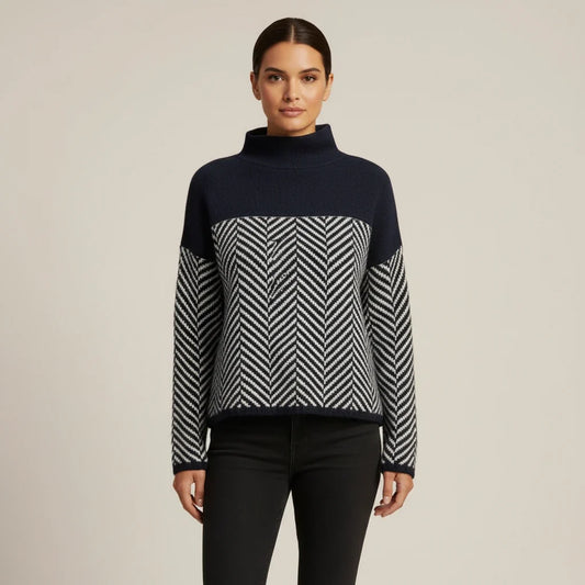 Women's Color-Block Turtleneck Sweater