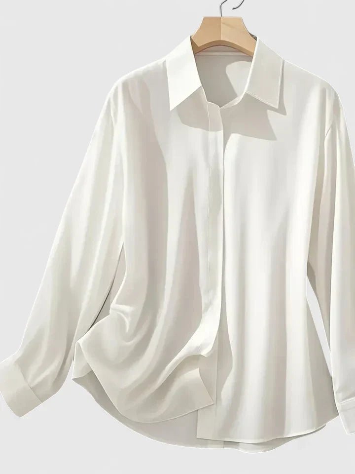 Women's Concealed-Placket Long-Sleeve Button-Down Shirt
