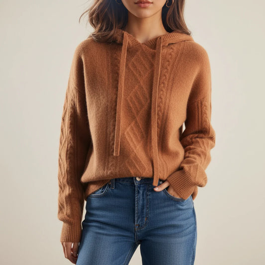 Women's Cozy Cable- Hooded Sweater
