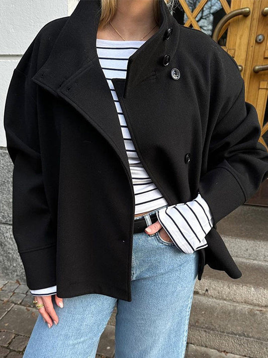 Women's Double-Breasted Coat - Chic and Comfortable