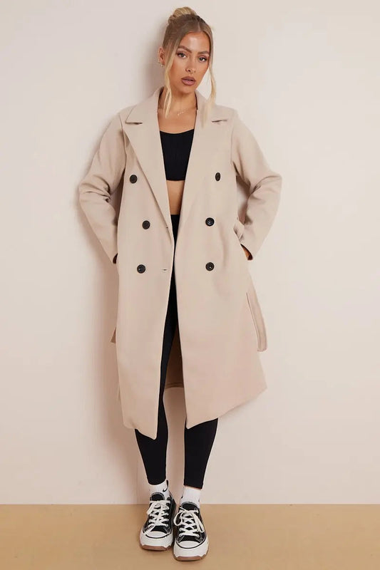 Women's Double-Breasted Long Coat