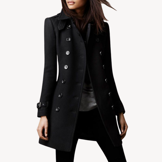 Women's Double-Breasted Mid-Length Peacoat