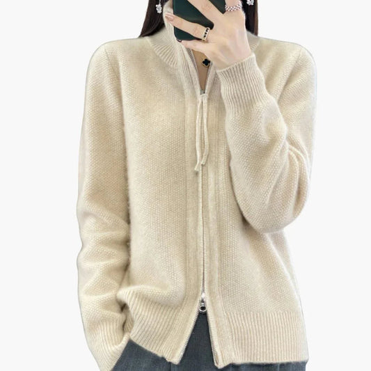 Women's Elegant and Versatile Zip-Up Cardigan