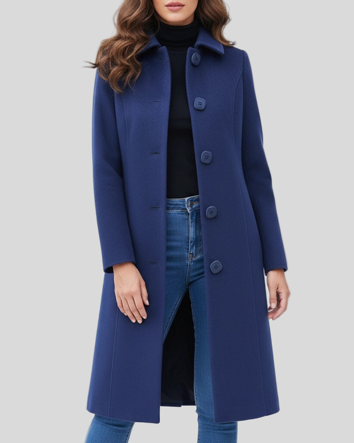 Women's Long Button-Front Coat