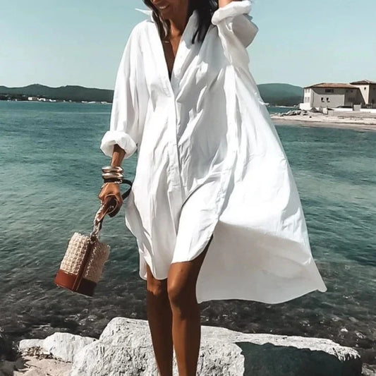 Women's Long Sleeve Beach Cover-Up Shirt