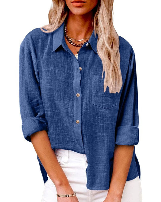 Women's Long-Sleeve Button-Down Blouse