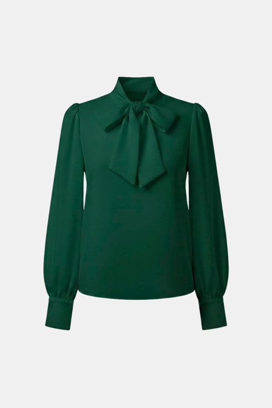 Women's Long Sleeve Tie Neck Blouse